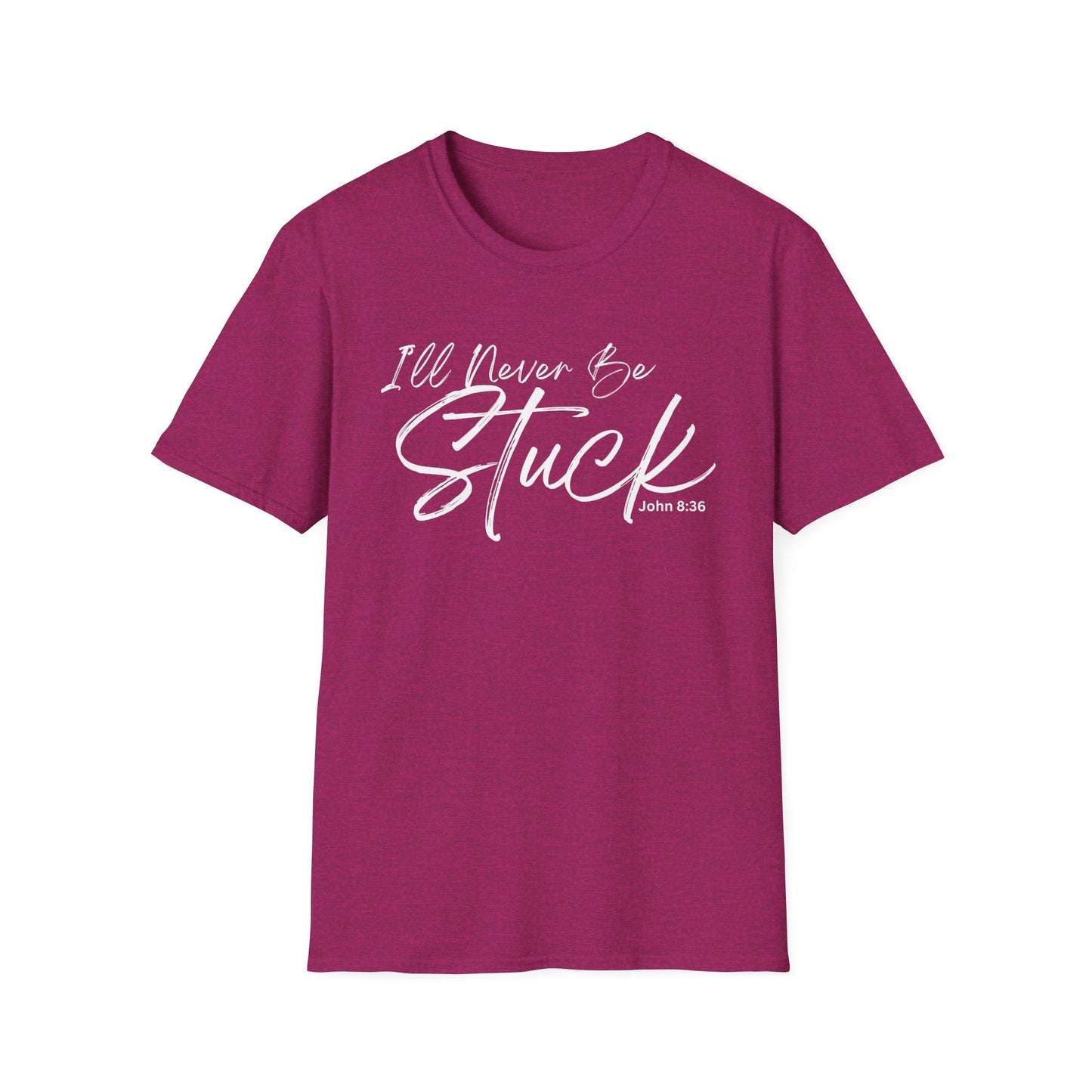 Affirmation T-Shirt - Divinely Sown I'll Never Be Stuck Unisex Softstyle Tee