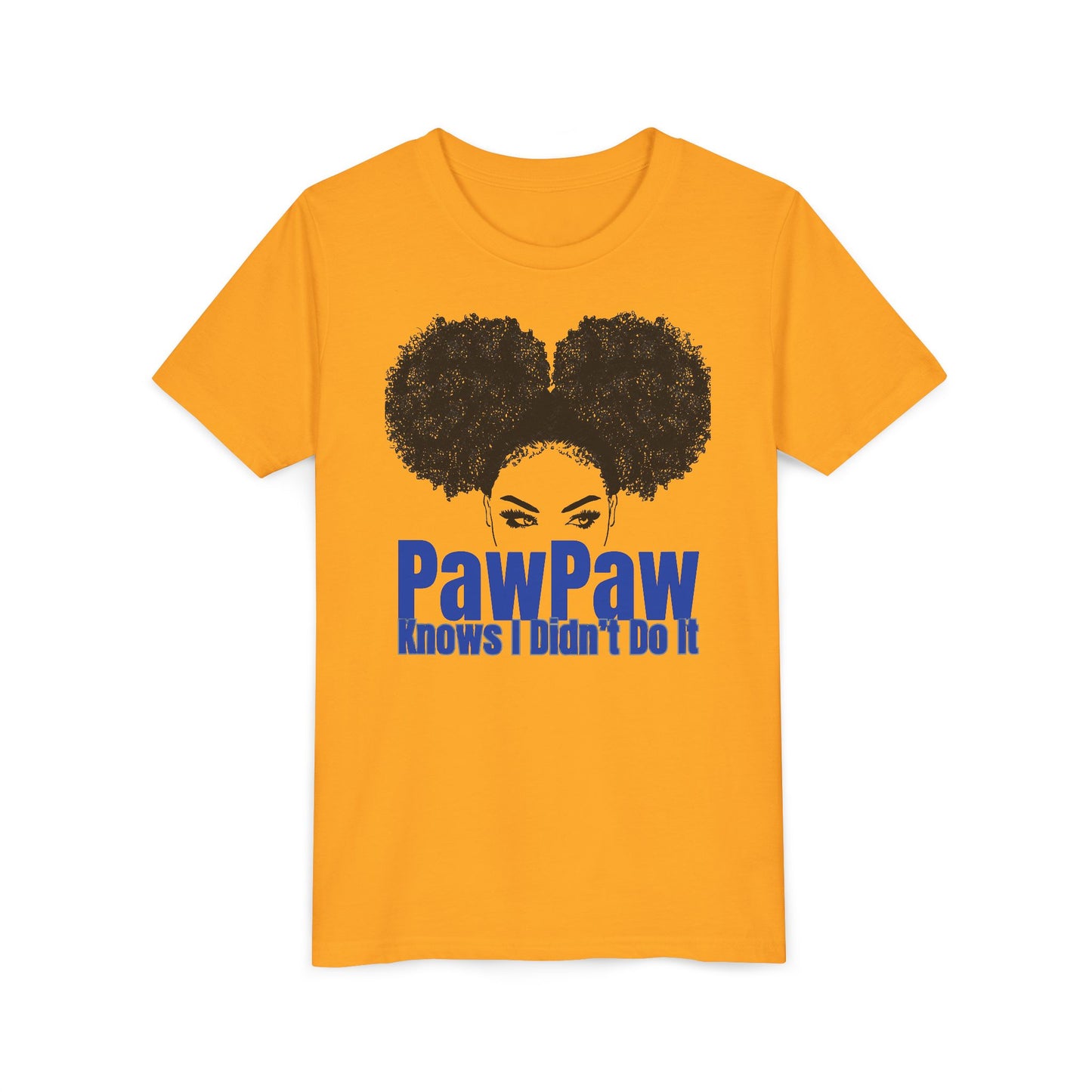 Youth Tee - PawPaw Knows I Didn't Do It Short Sleeve T-Shirt for Girls by Divinely Sown