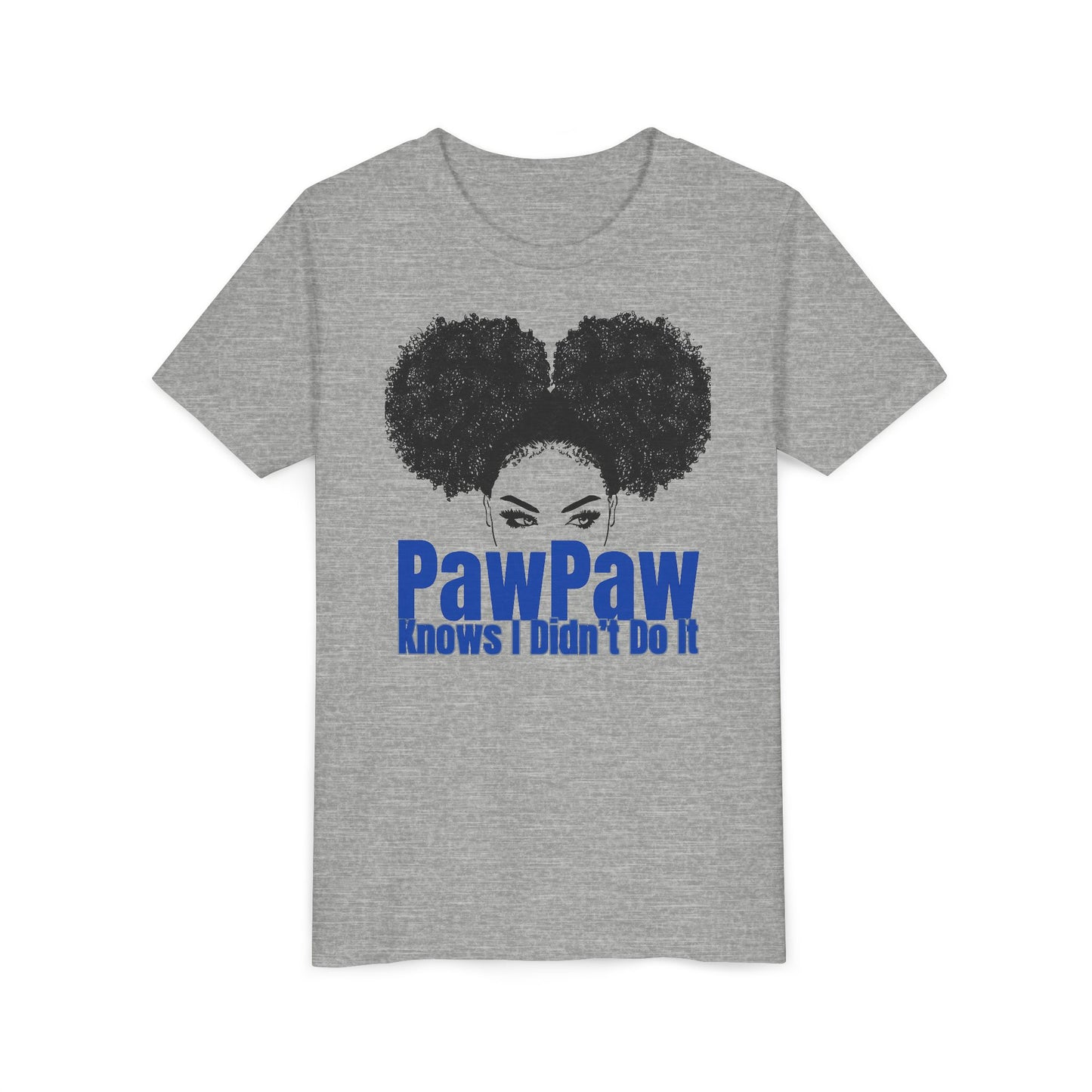 Youth Tee - PawPaw Knows I Didn't Do It Short Sleeve T-Shirt for Girls by Divinely Sown