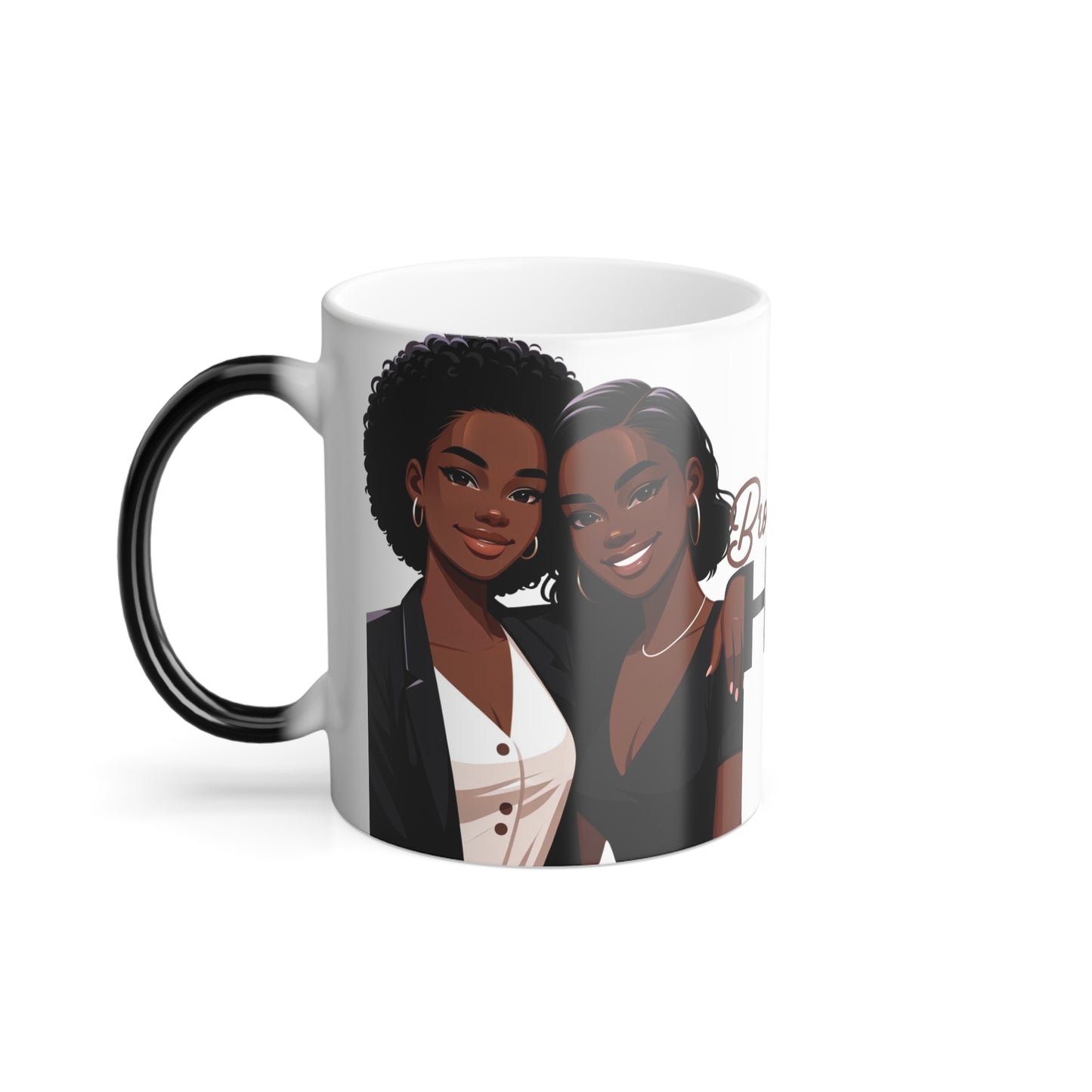 Brown Girls Love Hard Color Morphing Mug, 11oz by Divinely Sown Sister Love Collection