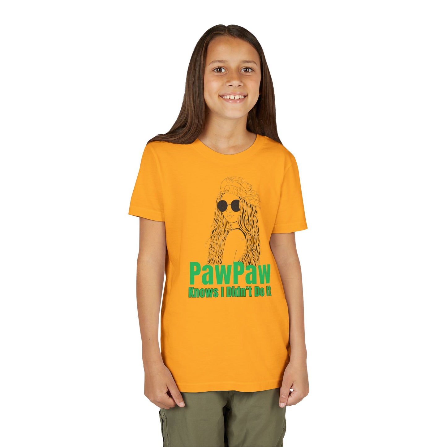 PawPaw Knows I Didn't Do It Too Youth Tee - Girls Collection