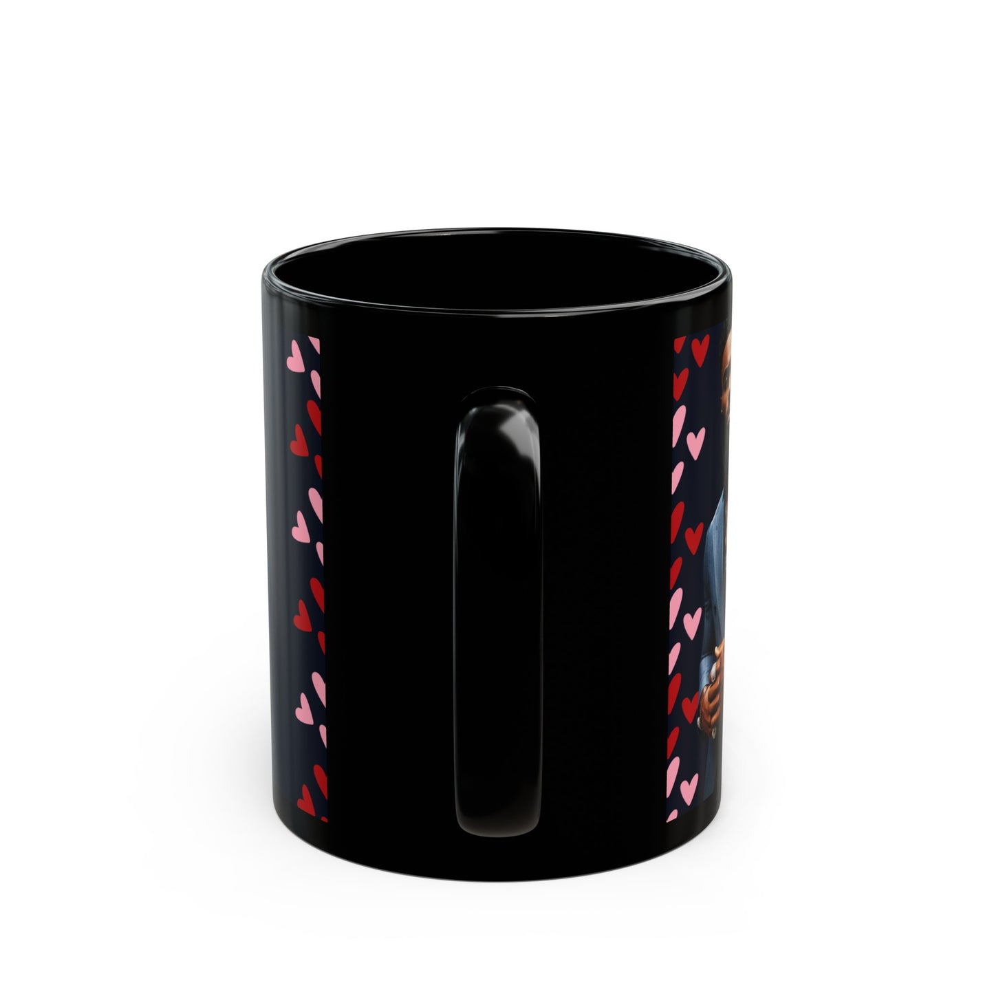 Valentine Me Please~THE LAMAR MUG, Valentine's Day Treat by Divinely Sown, An 11oz Black Mug With Class & Style
