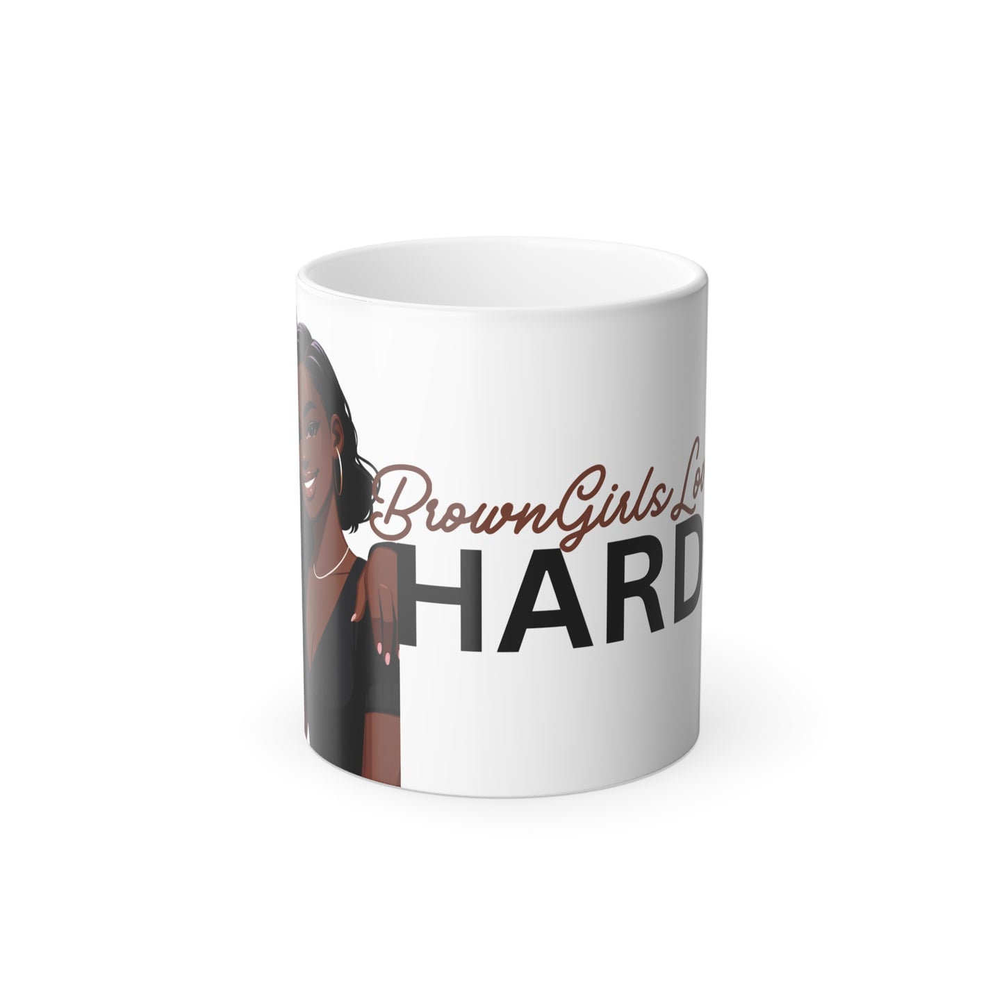 Brown Girls Love Hard Color Morphing Mug, 11oz by Divinely Sown Sister Love Collection