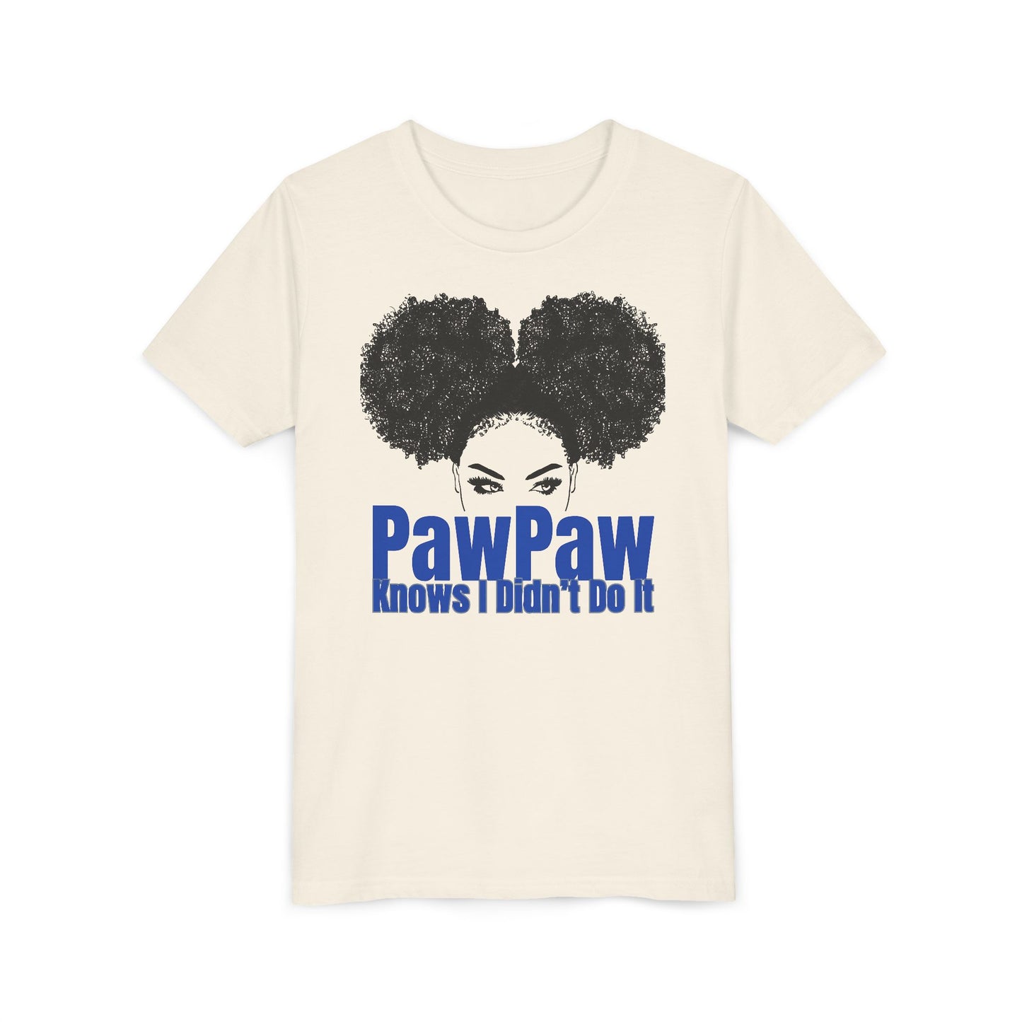 Youth Tee - PawPaw Knows I Didn't Do It Short Sleeve T-Shirt for Girls by Divinely Sown