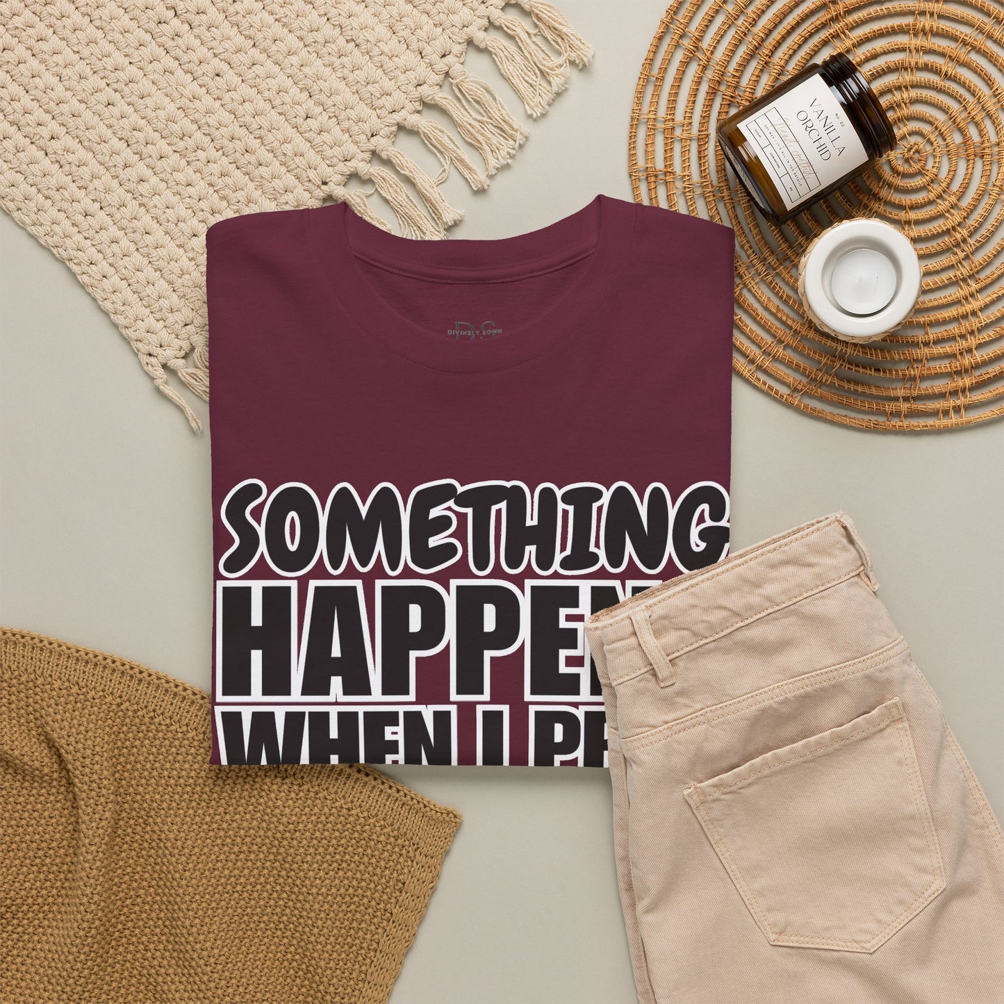 DS Looks & Books Prayer T-Shirt — "Something Happens When I Pray" Inspirational Christian Tee