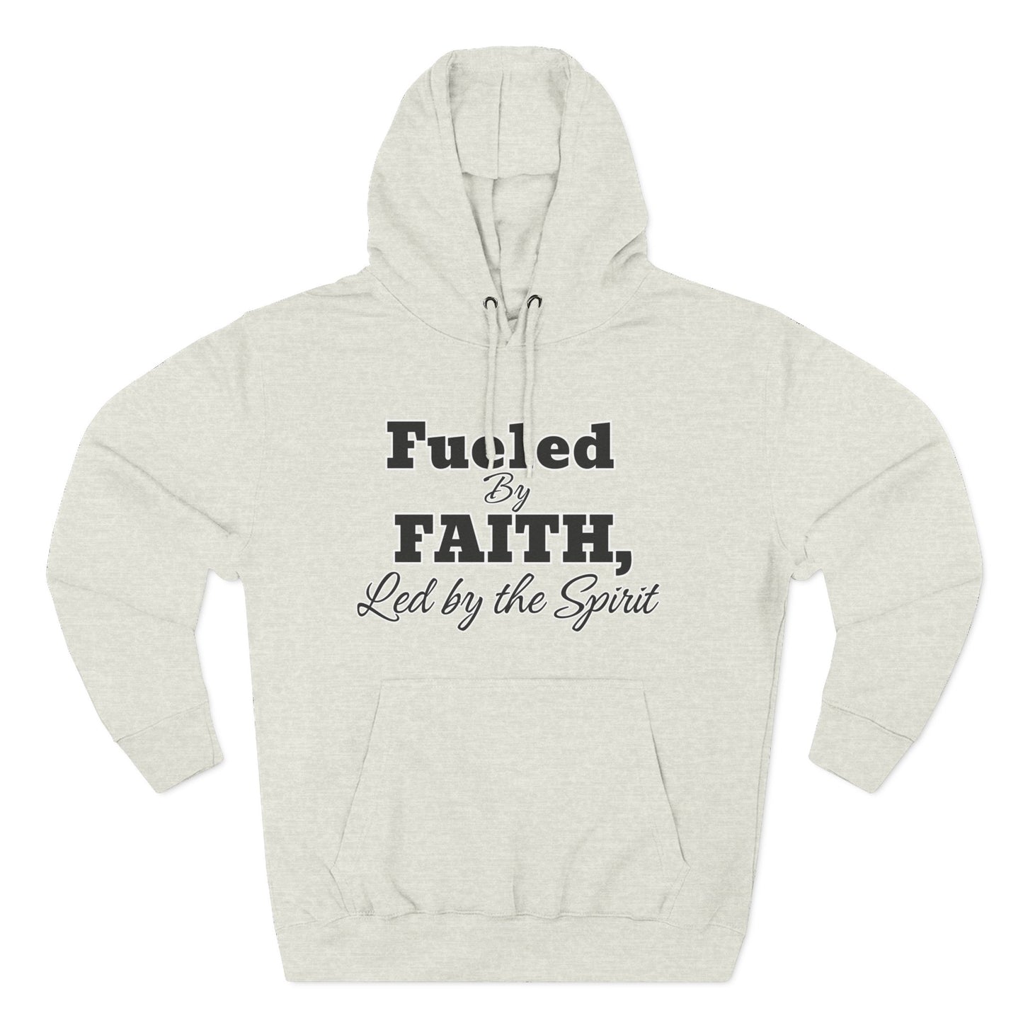 Fleece Hoodie Fueled by Faith-Led By The Spirit Cozy Three-Panel Design by Divinely Sown