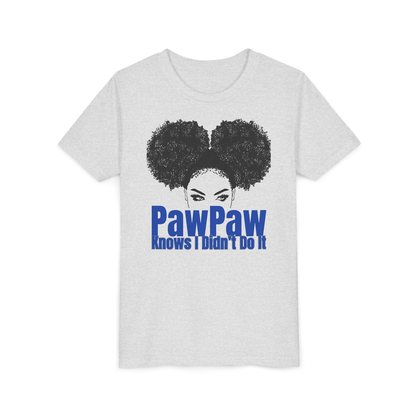 Youth Tee - PawPaw Knows I Didn't Do It Short Sleeve T-Shirt for Girls by Divinely Sown