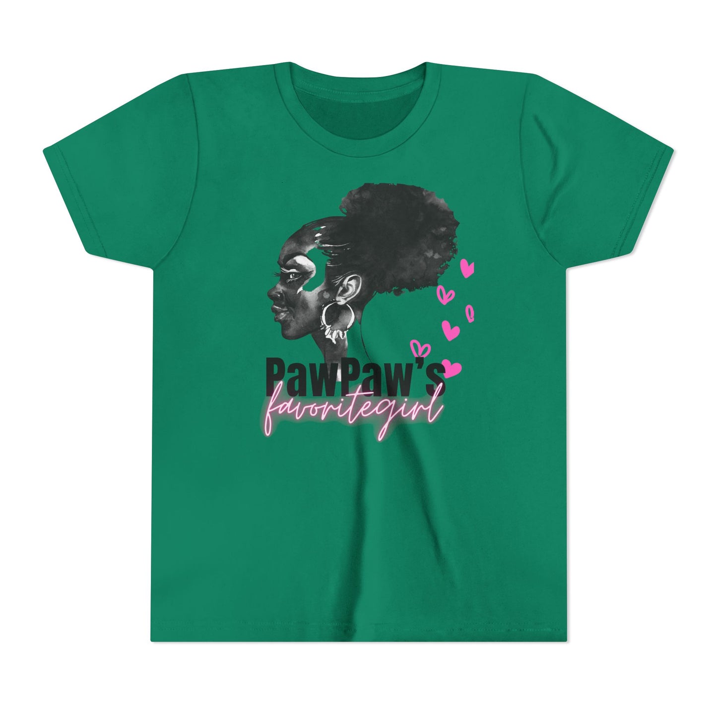 PawPaw's Favorite Girl Youth Short Sleeve Tee by Divinely Sown is Lightweight Comfort for a Girl