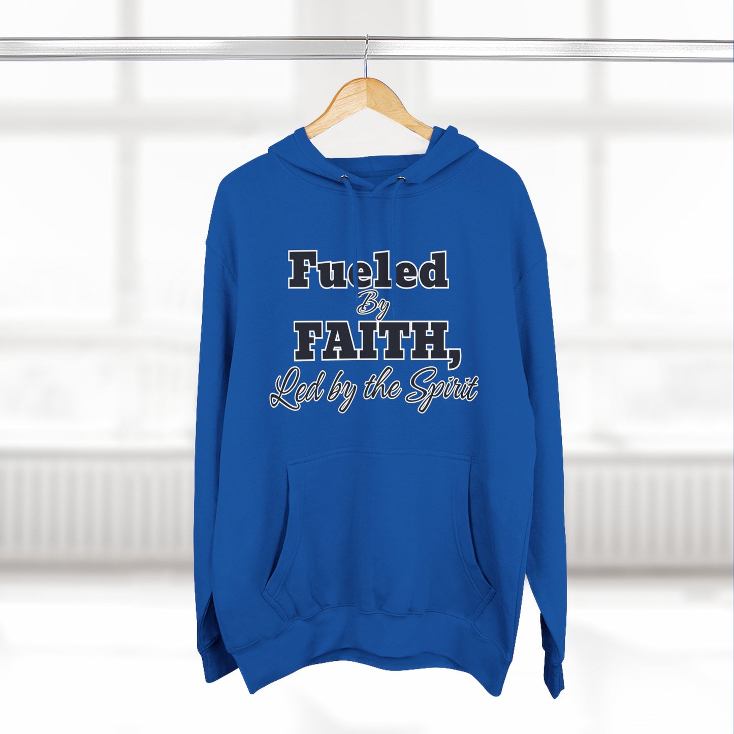 Fleece Hoodie Fueled by Faith-Led By The Spirit Cozy Three-Panel Design by Divinely Sown