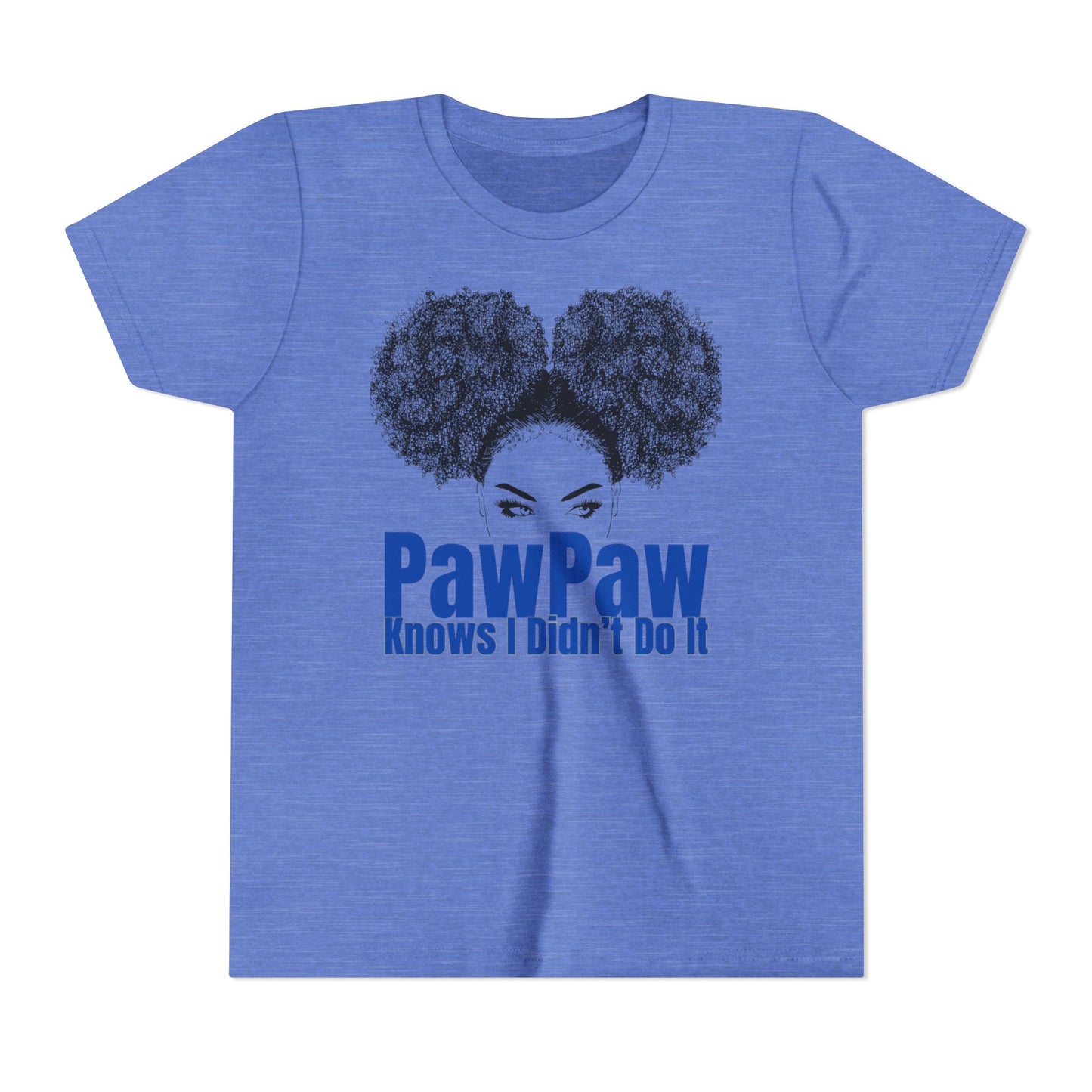 Youth Tee - PawPaw Knows I Didn't Do It Short Sleeve T-Shirt for Girls by Divinely Sown