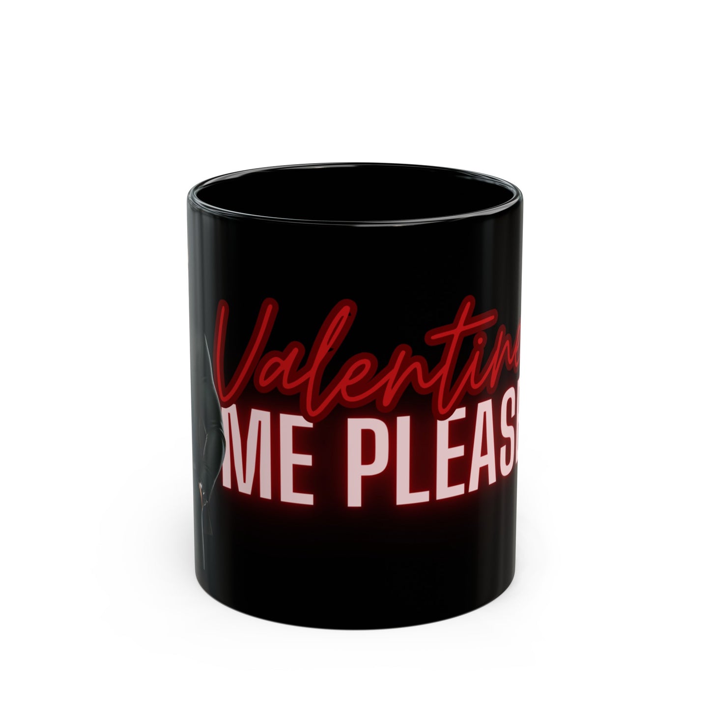 Copy of Valentine Me Please~THE PIERCE MUG, Valentine's Day Treat by Divinely Sown, An 11oz Black Mug With Class & Style