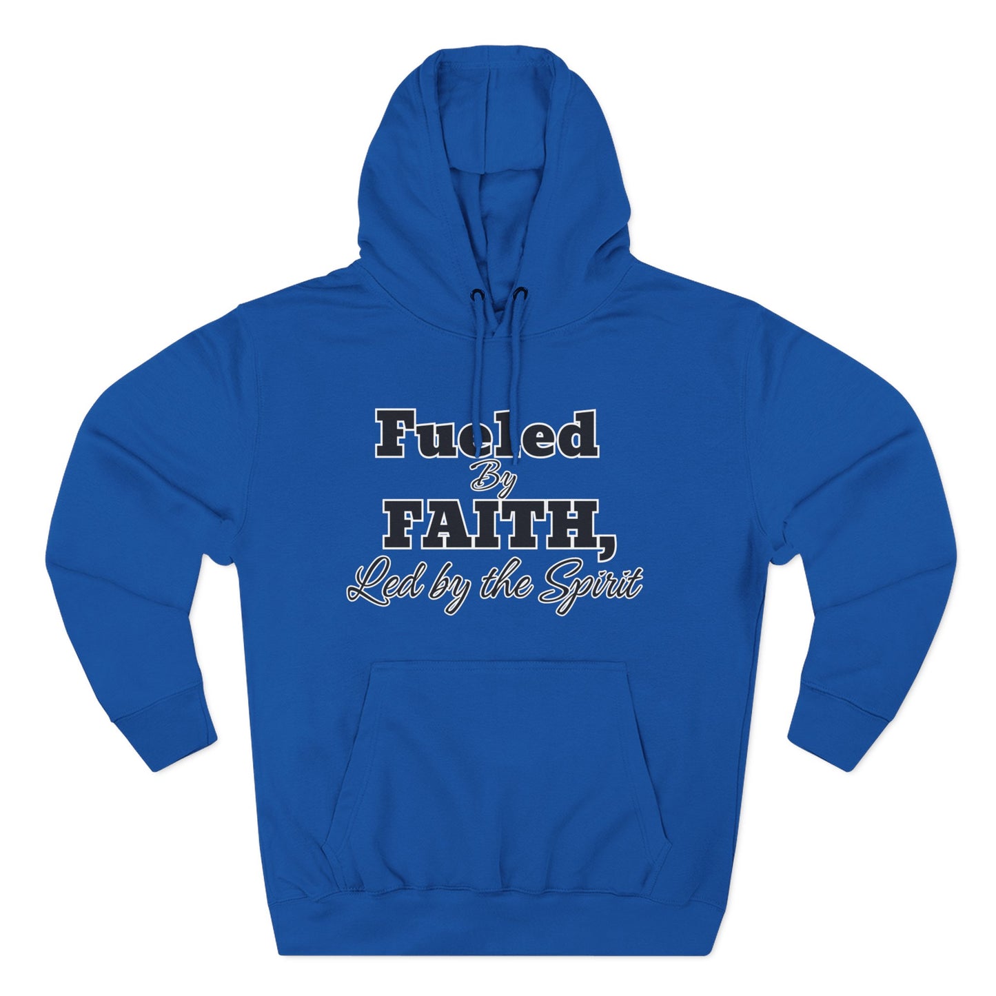 Fleece Hoodie Fueled by Faith-Led By The Spirit Cozy Three-Panel Design by Divinely Sown