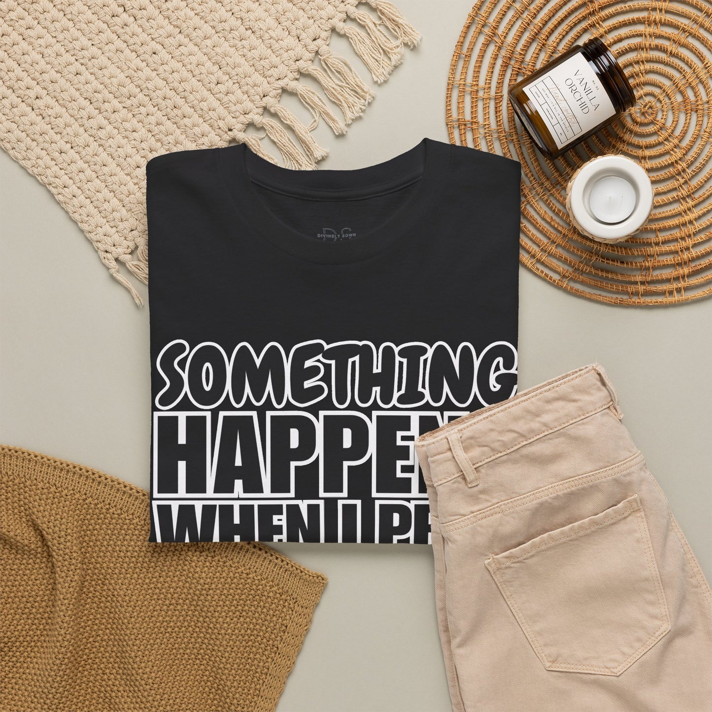 DS Looks & Books Prayer T-Shirt — "Something Happens When I Pray" Inspirational Christian Tee