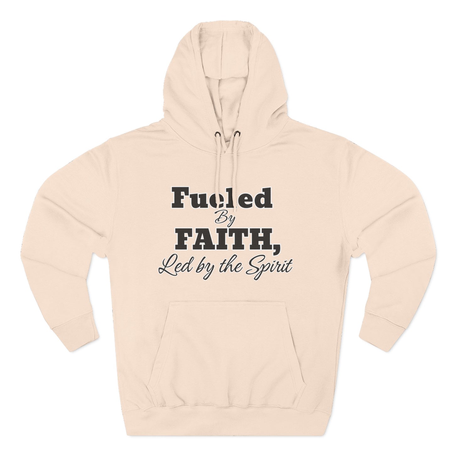 Fleece Hoodie Fueled by Faith-Led By The Spirit Cozy Three-Panel Design by Divinely Sown