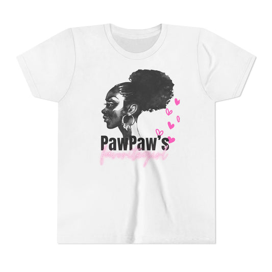 PawPaw's Favorite Girl Youth Short Sleeve Tee by Divinely Sown is Lightweight Comfort for a Girl