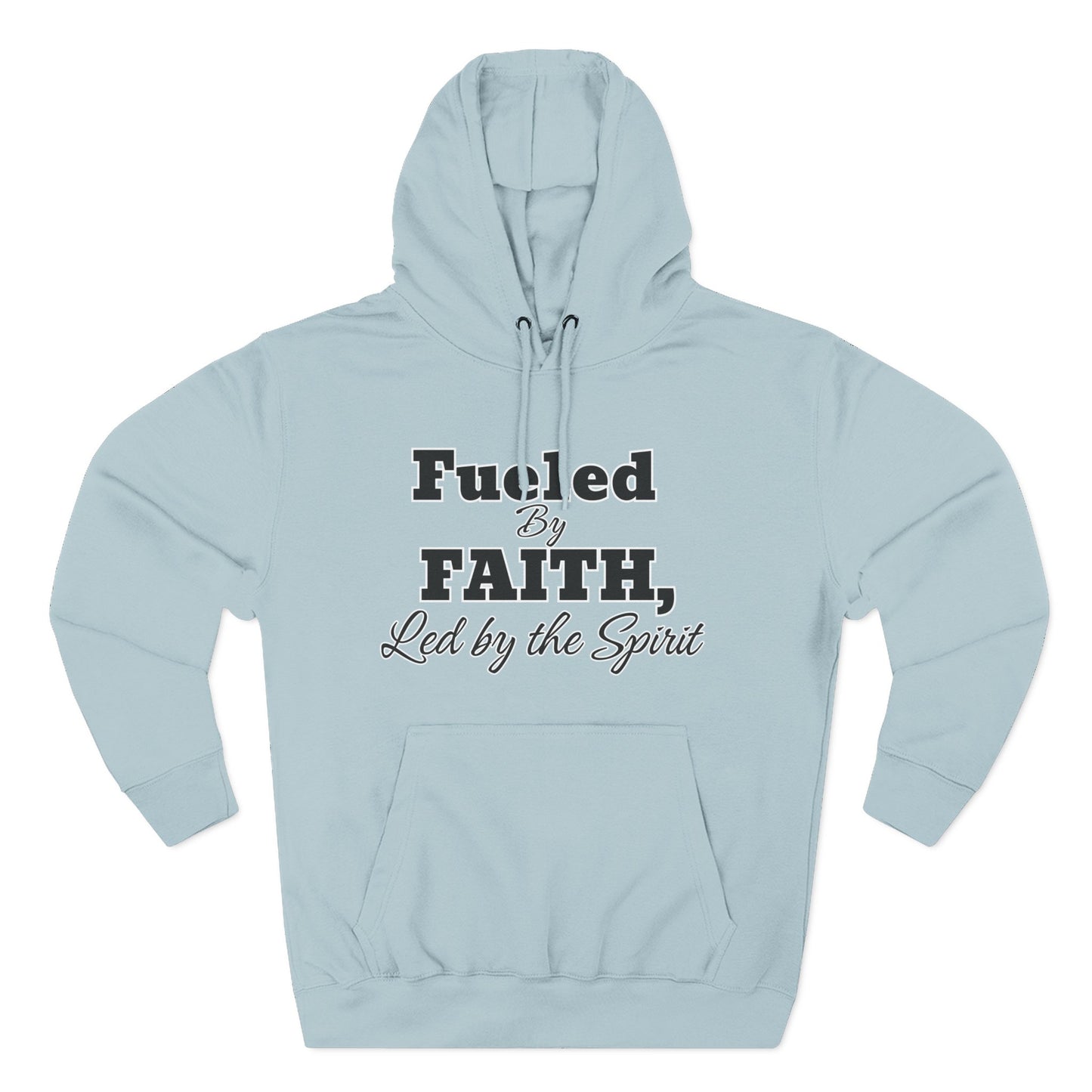 Fleece Hoodie Fueled by Faith-Led By The Spirit Cozy Three-Panel Design by Divinely Sown