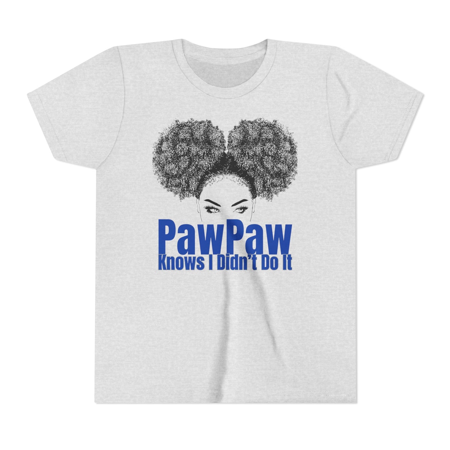 Youth Tee - PawPaw Knows I Didn't Do It Short Sleeve T-Shirt for Girls by Divinely Sown