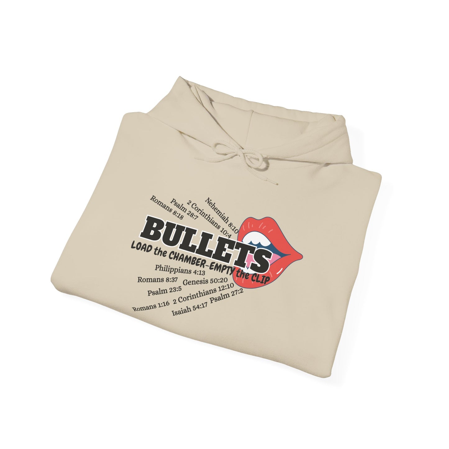 Bullets & Scripture Hoodie — Retro Punk Band Style Pullover by Divinely Sown