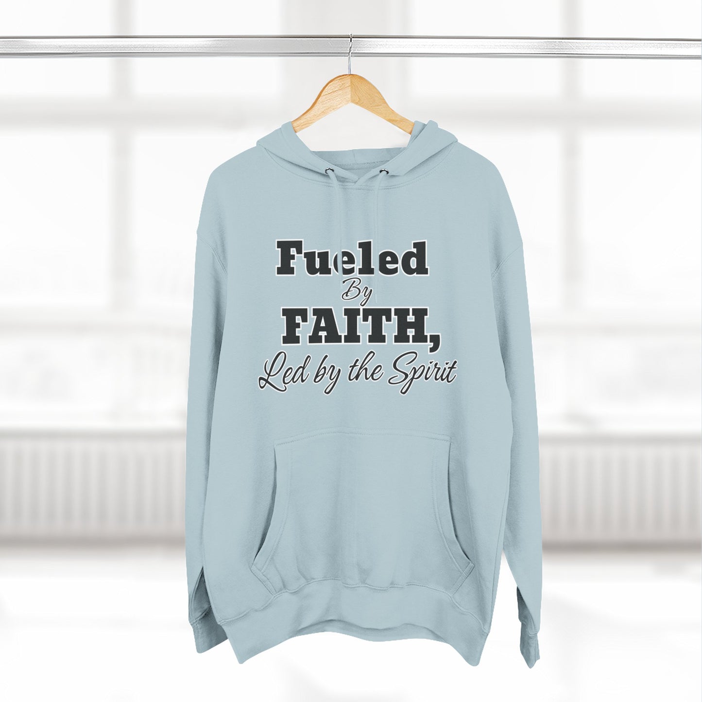 Fleece Hoodie Fueled by Faith-Led By The Spirit Cozy Three-Panel Design by Divinely Sown