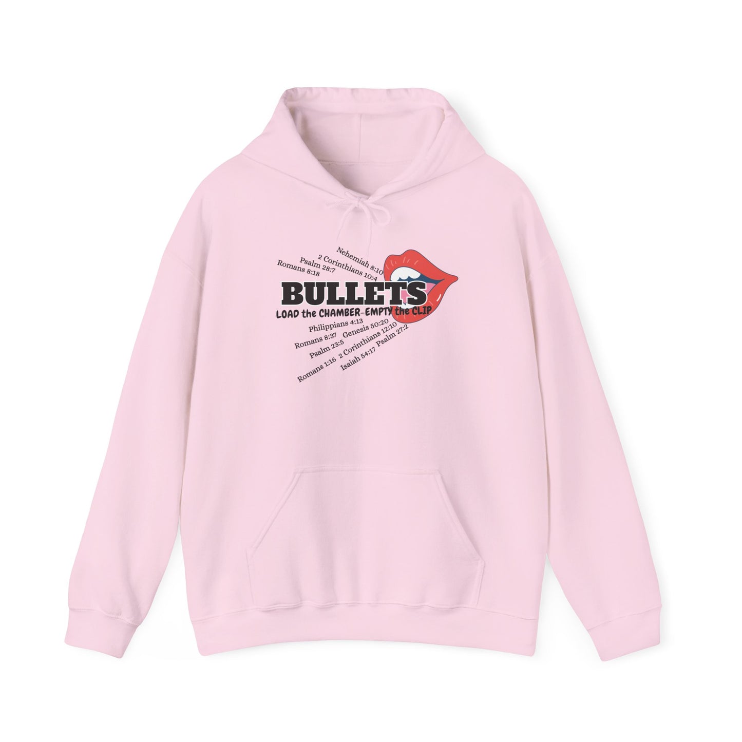 Bullets & Scripture Hoodie — Retro Punk Band Style Pullover by Divinely Sown