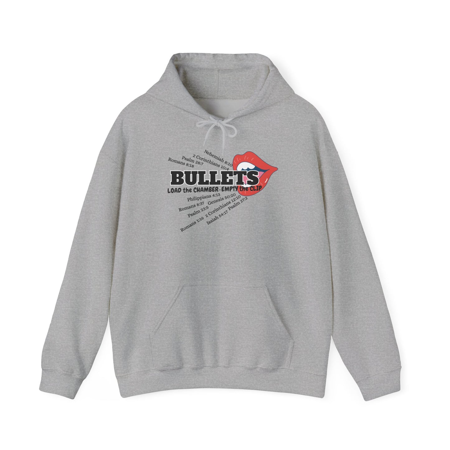 Bullets & Scripture Hoodie — Retro Punk Band Style Pullover by Divinely Sown