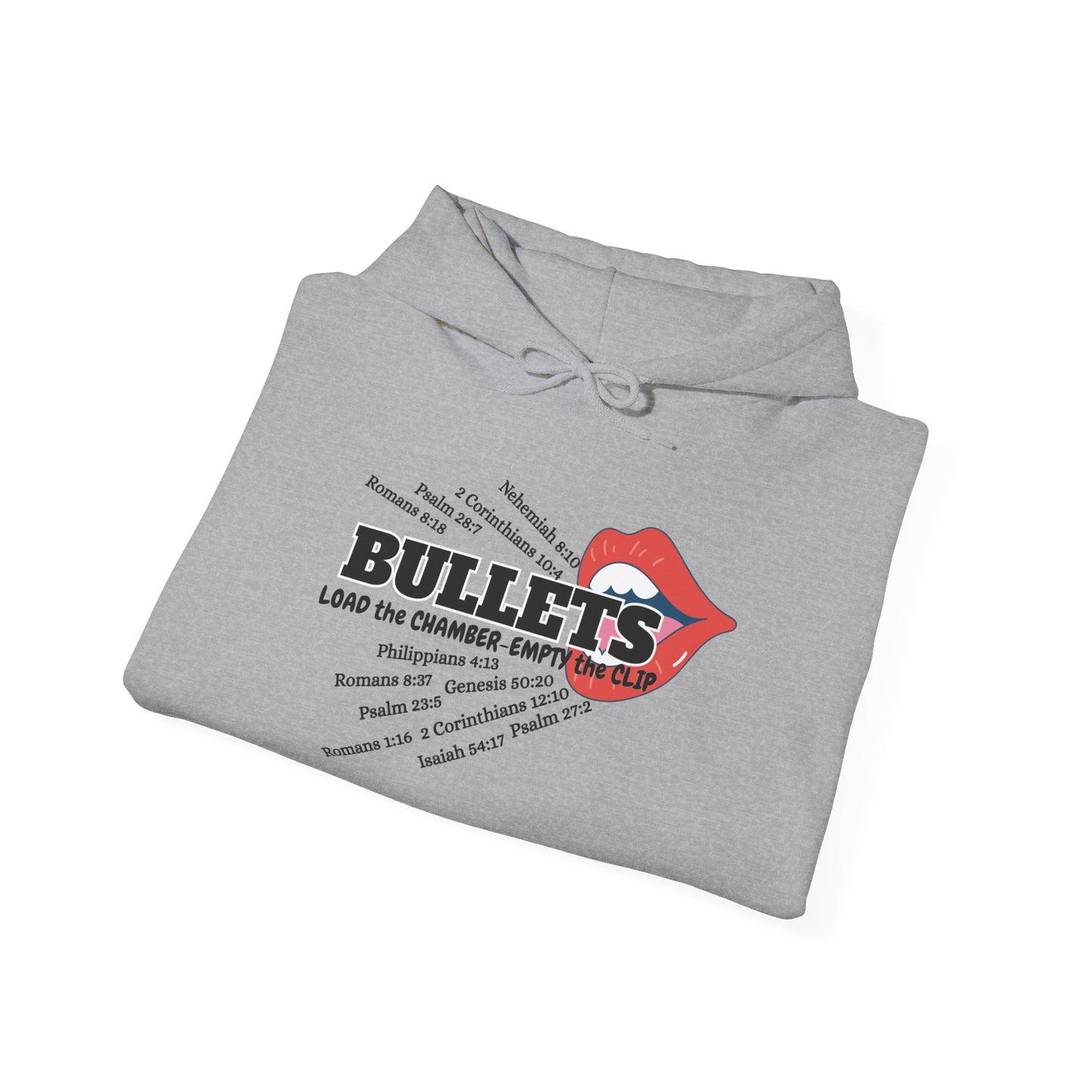 Bullets & Scripture Hoodie — Retro Punk Band Style Pullover by Divinely Sown