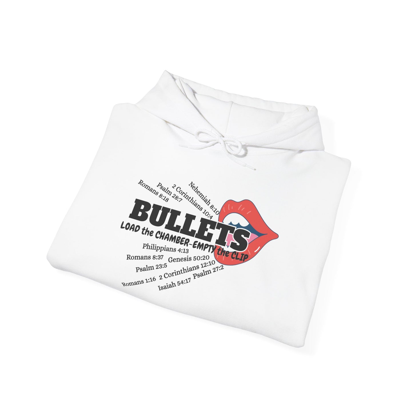 Bullets & Scripture Hoodie — Retro Punk Band Style Pullover by Divinely Sown