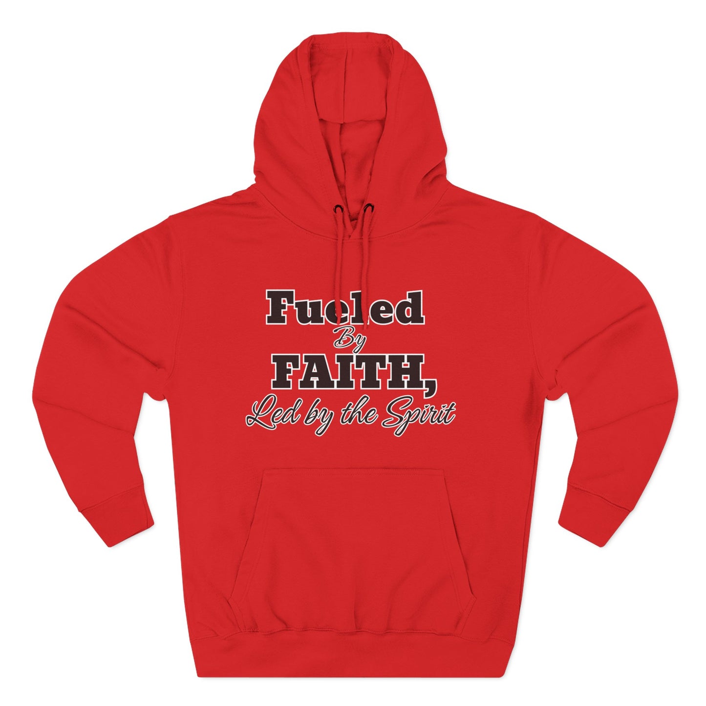 Fleece Hoodie Fueled by Faith-Led By The Spirit Cozy Three-Panel Design by Divinely Sown