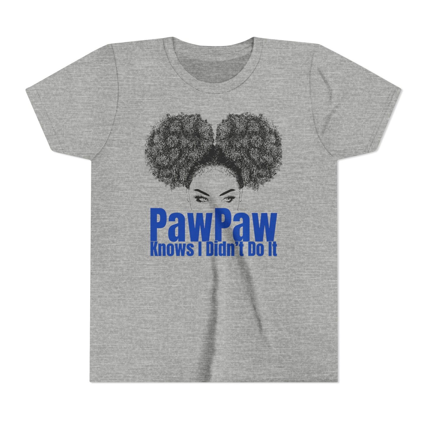 Youth Tee - PawPaw Knows I Didn't Do It Short Sleeve T-Shirt for Girls by Divinely Sown