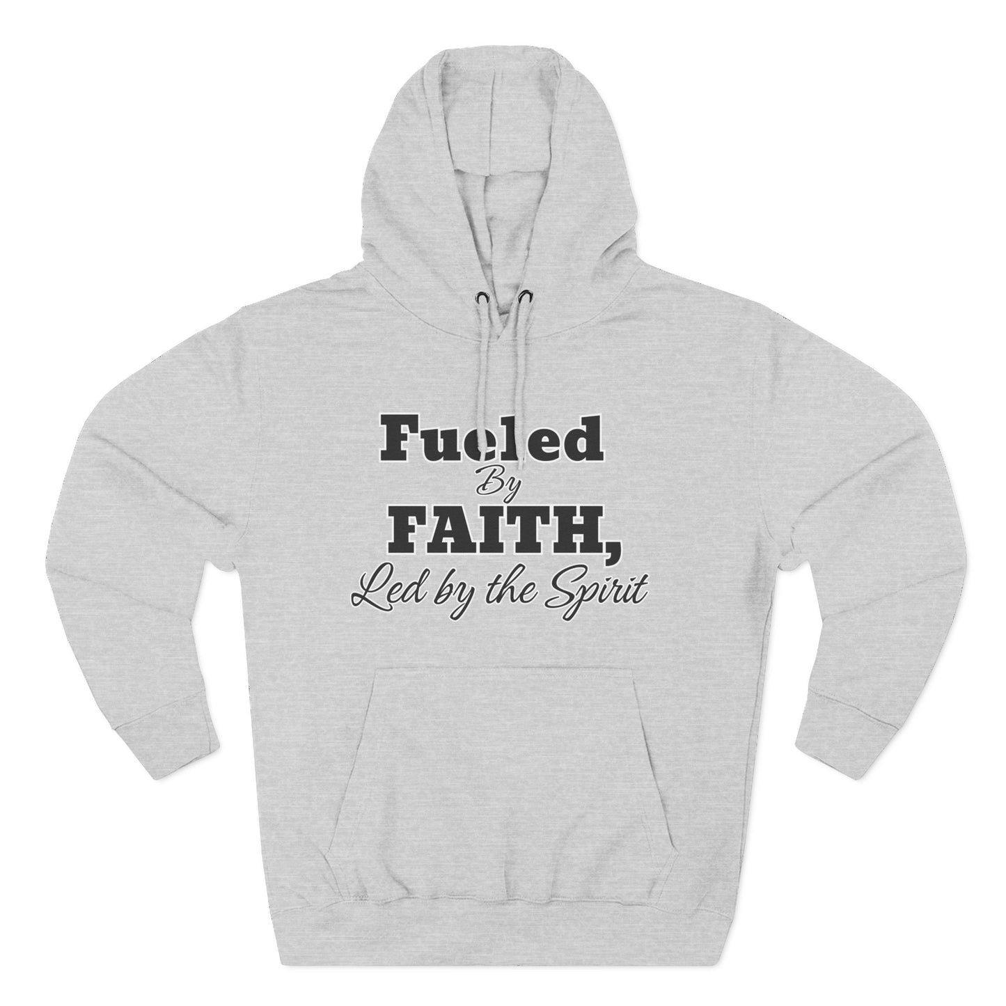 Fleece Hoodie Fueled by Faith-Led By The Spirit Cozy Three-Panel Design by Divinely Sown