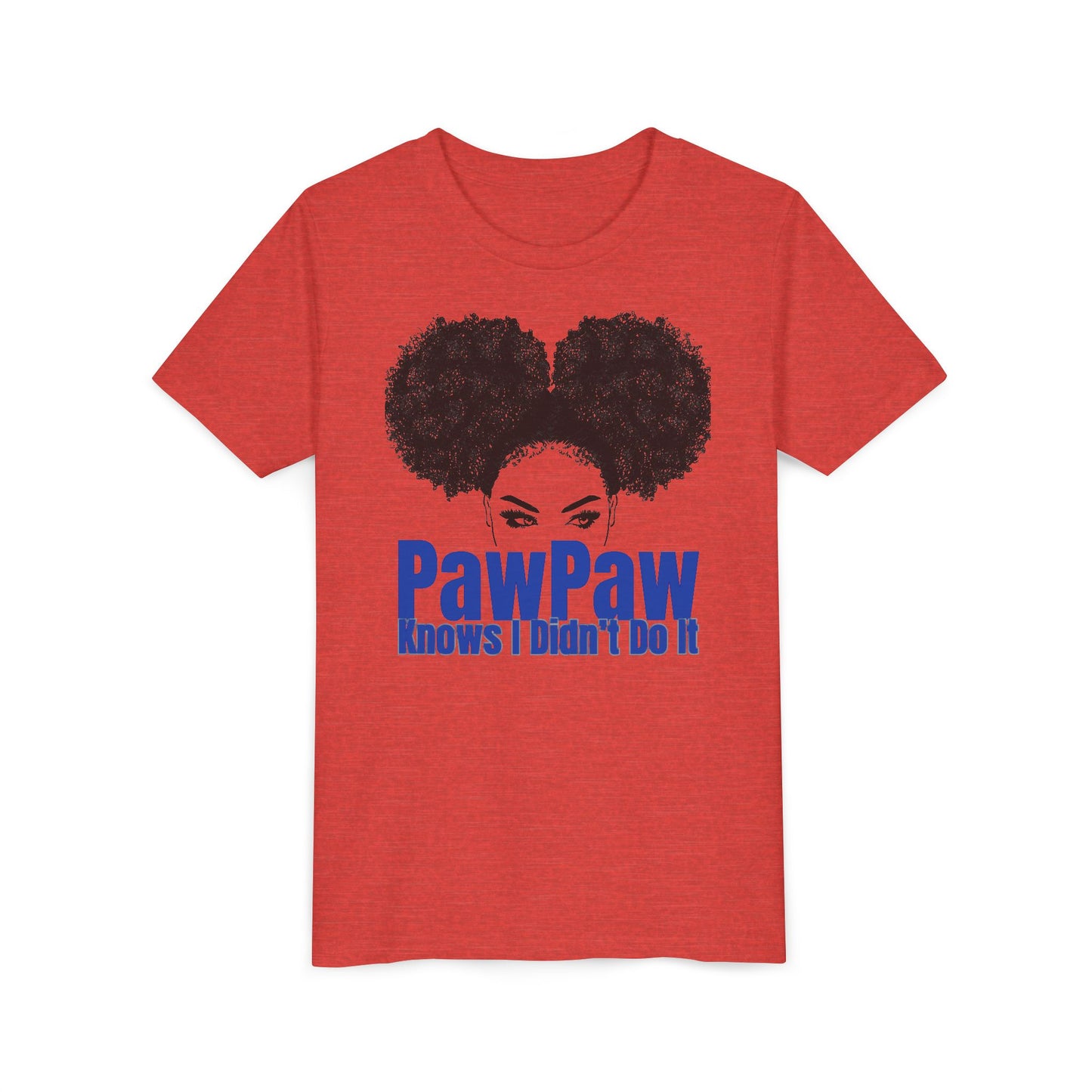 Youth Tee - PawPaw Knows I Didn't Do It Short Sleeve T-Shirt for Girls by Divinely Sown