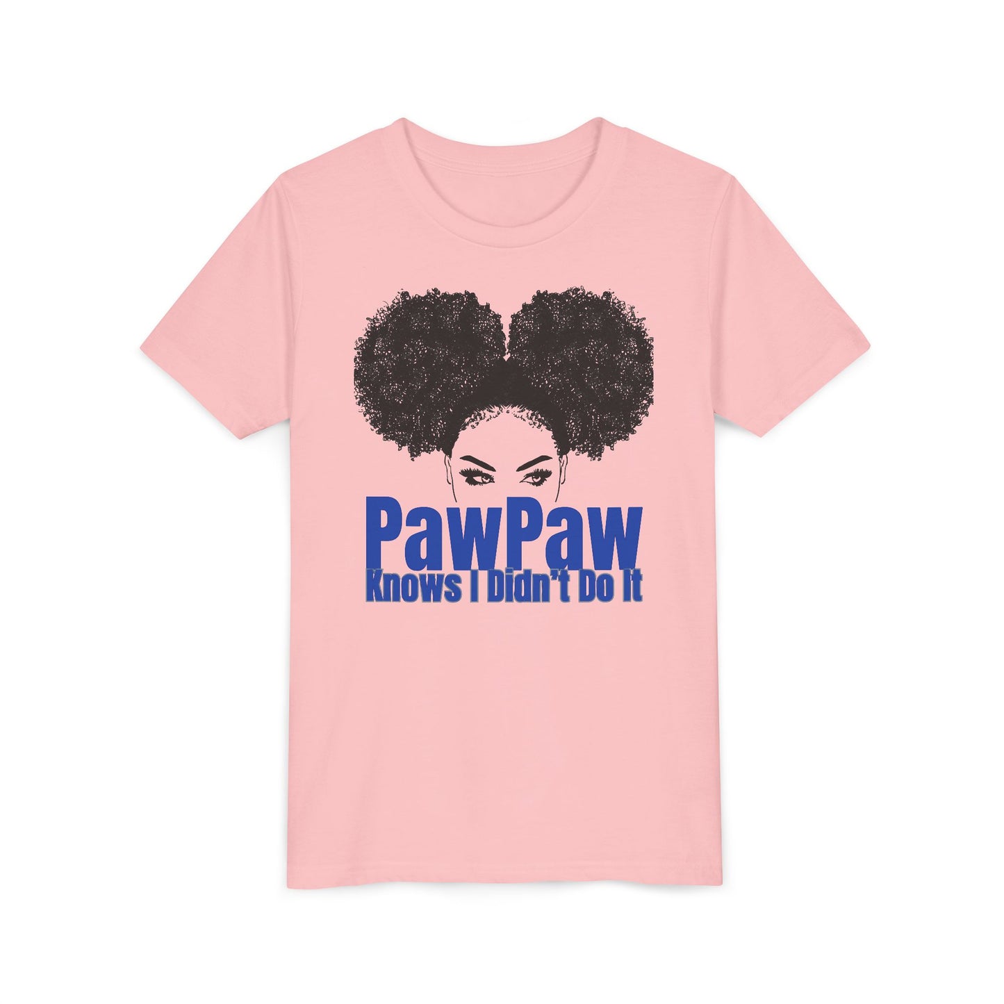 Youth Tee - PawPaw Knows I Didn't Do It Short Sleeve T-Shirt for Girls by Divinely Sown