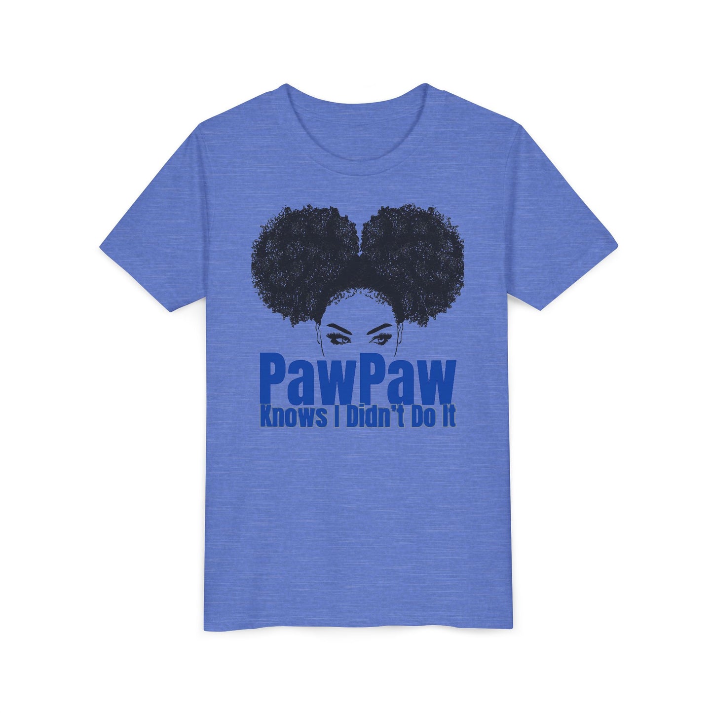 Youth Tee - PawPaw Knows I Didn't Do It Short Sleeve T-Shirt for Girls by Divinely Sown