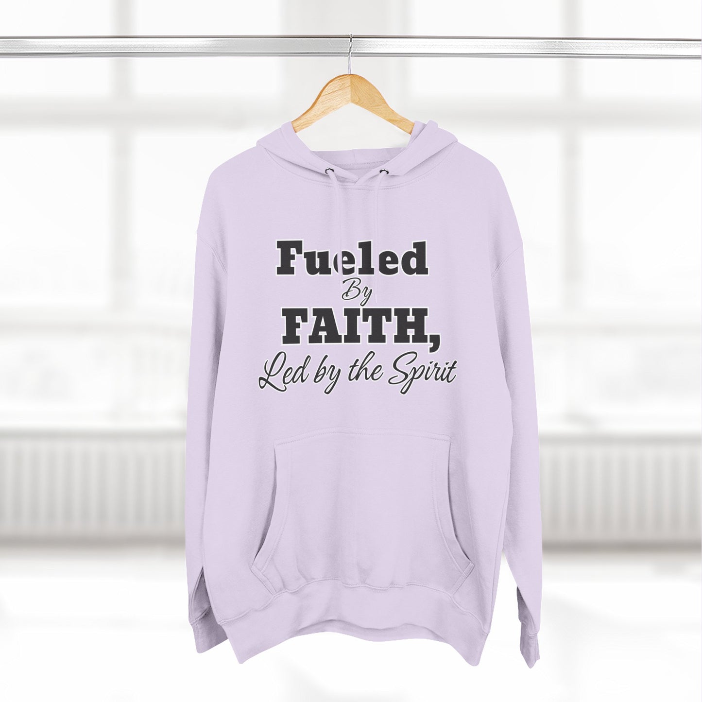 Fleece Hoodie Fueled by Faith-Led By The Spirit Cozy Three-Panel Design by Divinely Sown