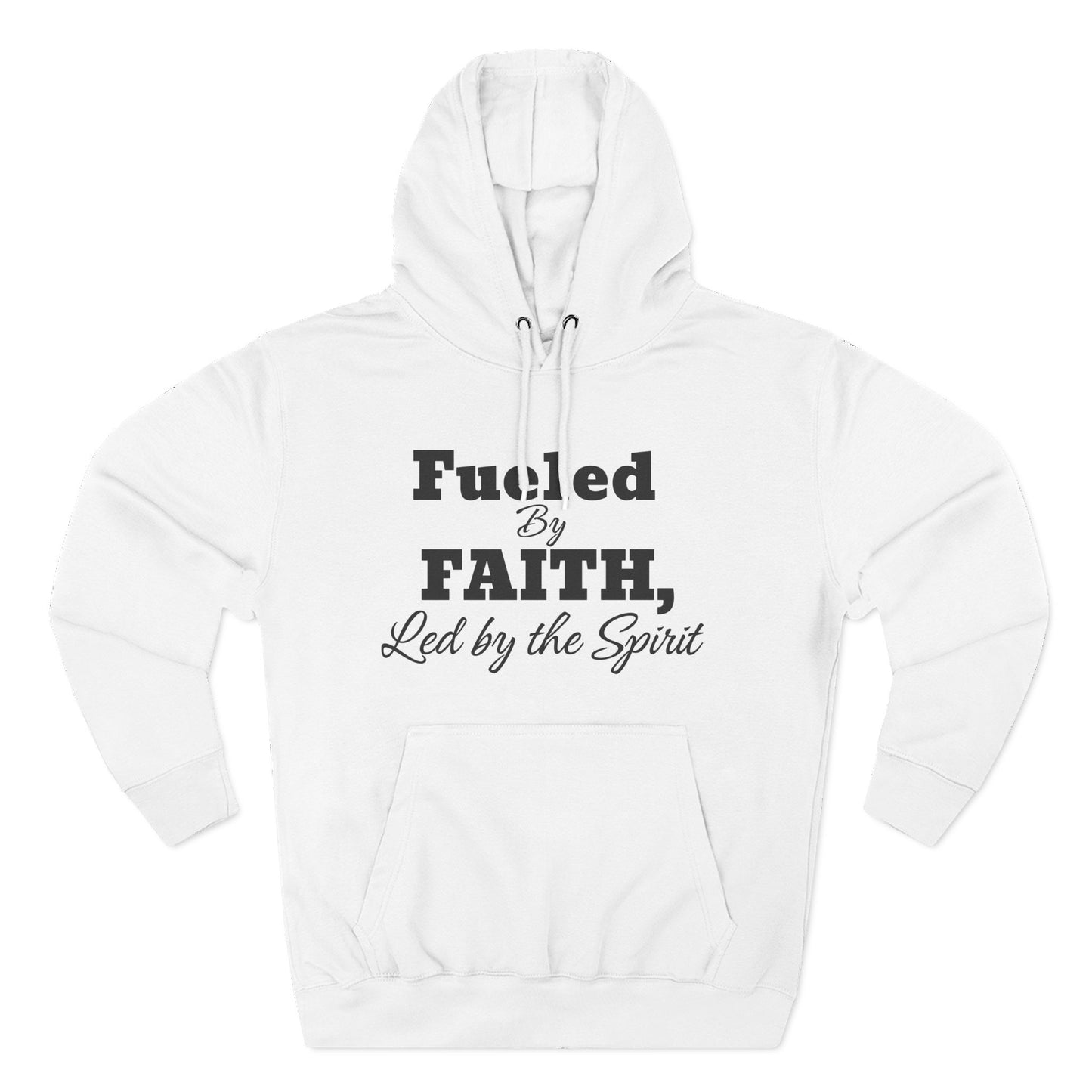Fleece Hoodie Fueled by Faith-Led By The Spirit Cozy Three-Panel Design by Divinely Sown