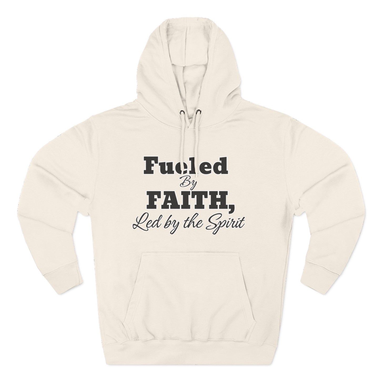 Fleece Hoodie Fueled by Faith-Led By The Spirit Cozy Three-Panel Design by Divinely Sown