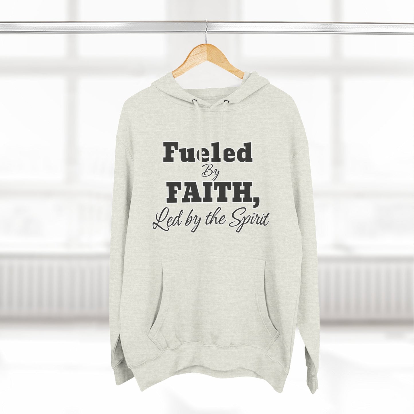 Fleece Hoodie Fueled by Faith-Led By The Spirit Cozy Three-Panel Design by Divinely Sown