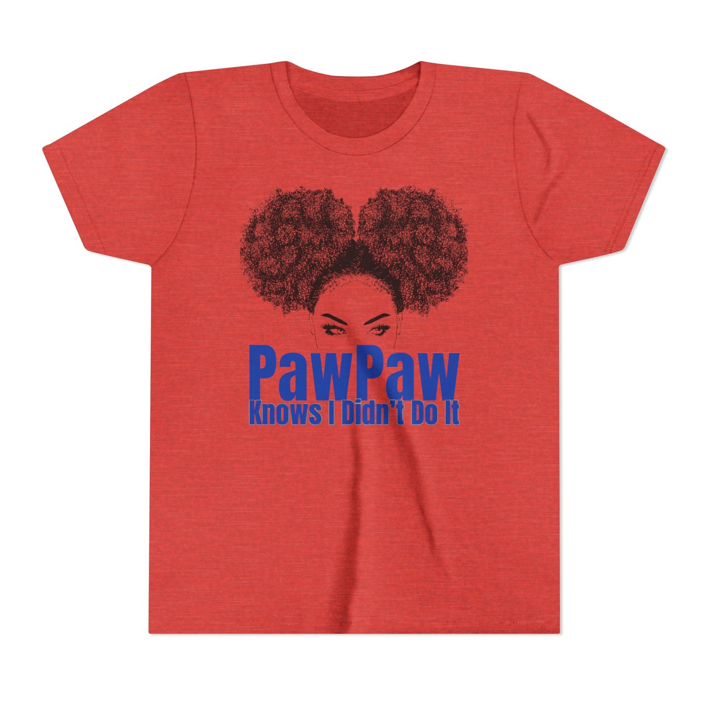 Youth Tee - PawPaw Knows I Didn't Do It Short Sleeve T-Shirt for Girls by Divinely Sown